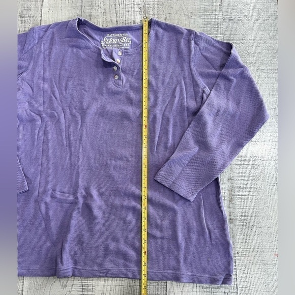 St. John’s Bay Purple Long Sleeve Henley Shirt Size 1X - Picture 7 of 10